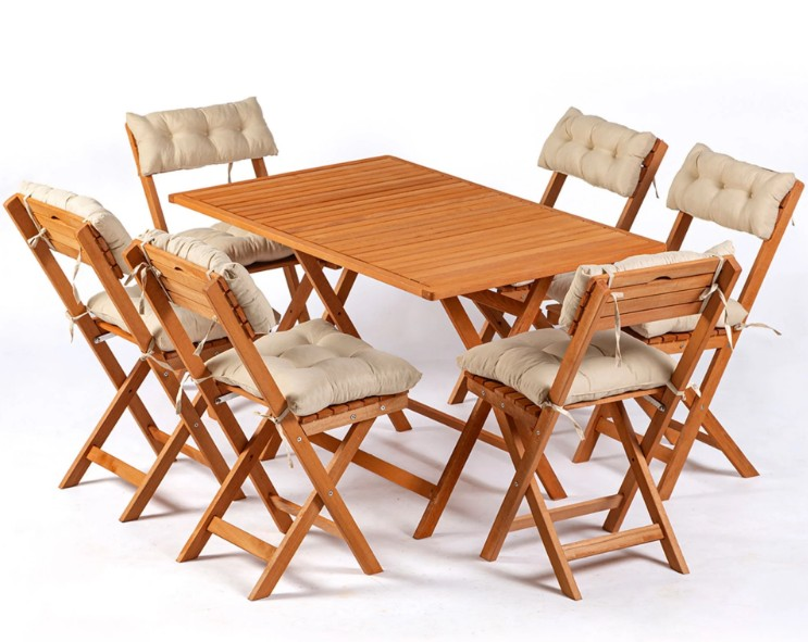 MASA SANDALYE KATLANIR SET 6+1