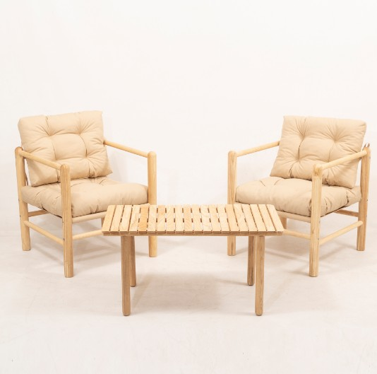 BAHÇE OTURMA GRUBU KREM GLORİA 1+1+SEHPA