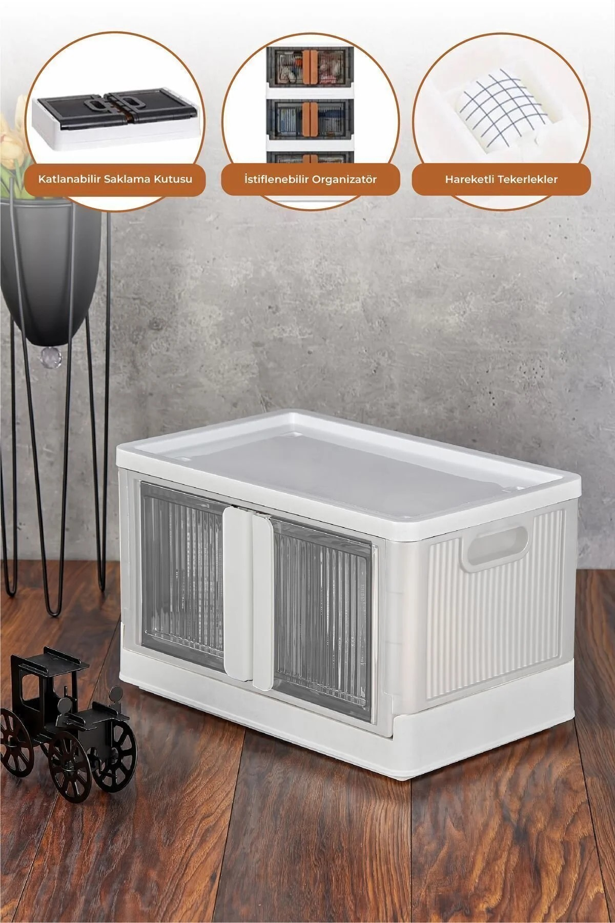 ÇOK AMAÇLI KATLANABİLİR KUTU BEYAZ