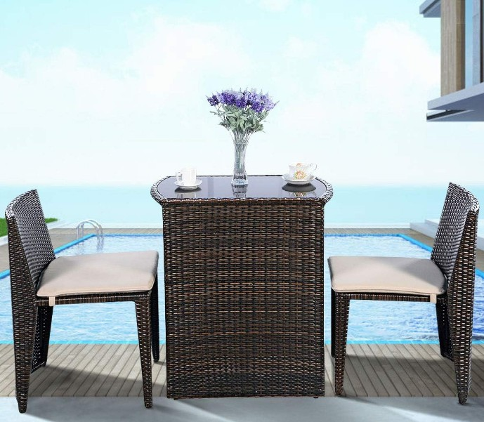 NET*/MASA SETİ İÇE GEÇMELİ RATTAN 1MASA+2 SAND