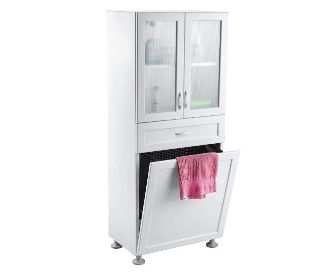 NET*/BANYO DOLABI 2KAPAK 1ÇEKMECE ÇAMŞIR SEPETLİ P