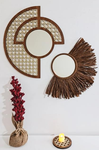 AYNE SETİ HAZERAN ASİMETRİK CEVİZ RAFYA