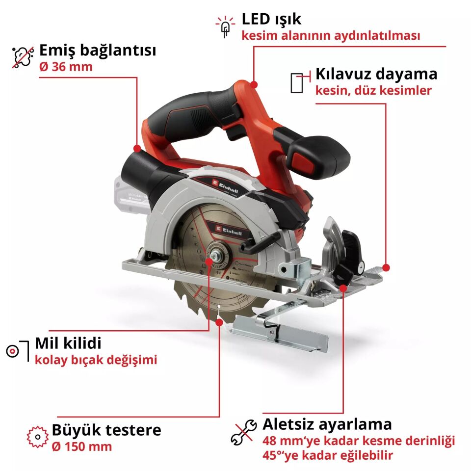 NET*/AKÜLÜ DAİRE TESTERE TE-CS 18/150 Li - Solo