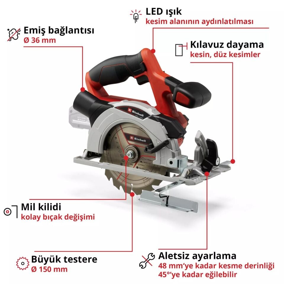 NET*/AKÜLÜ DAİRE TESTERE TE-CS 18/150 Li - Solo