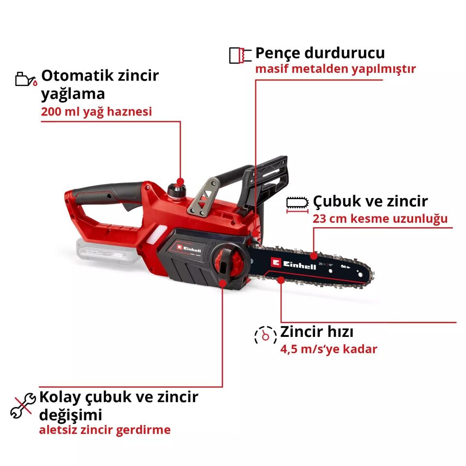 AKÜLÜ AĞAÇ KESME GE-LC 18/25 Li - Solo