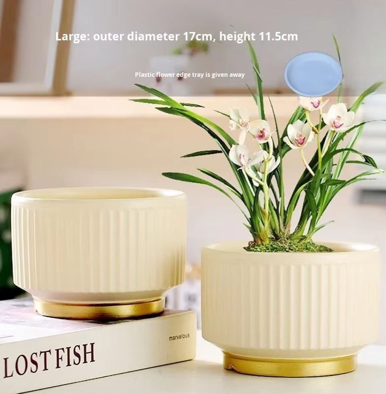 SAKSI ALTIN AYAKLI SET SERAMİK KREM