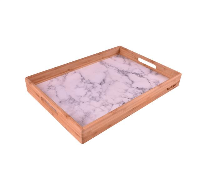 TEPSİ MERMER DESENLİ MARBELLA BÜYÜK BEYAZ