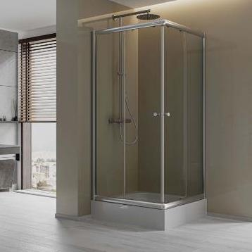 100x100  ECO KABİN 6MM CAM PRLK KROM PRF H:190CM