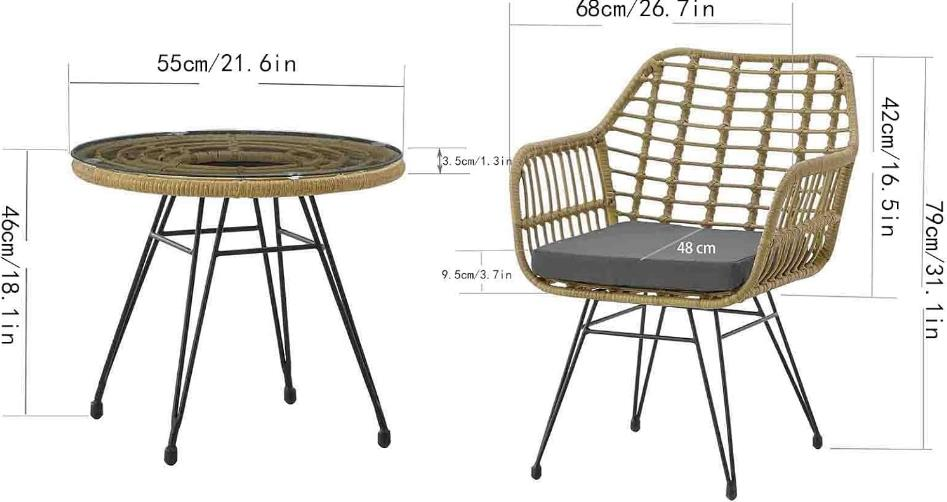 SANDALYE KAFES MİNDER+ YUVARLAK SEHPA