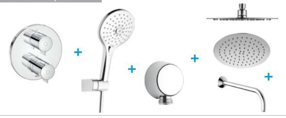 T-500 5ILİ  TERMOSTATİK  ANKASTRE BANYO SETI KROM