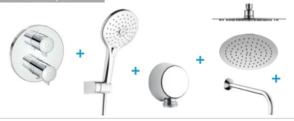 T-500 5ILİ  TERMOSTATİK  ANKASTRE BANYO SETI KROM