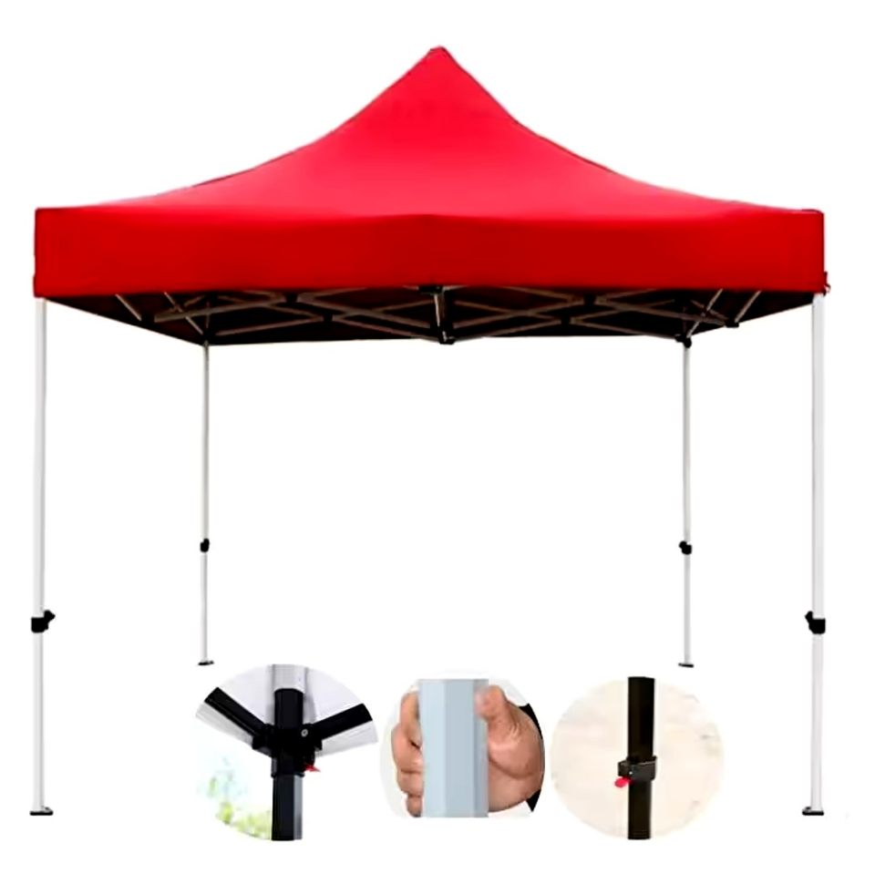 TENTE GÖLGELİK GAZEBO ALTIGEN 3X3MT KIRMIZI