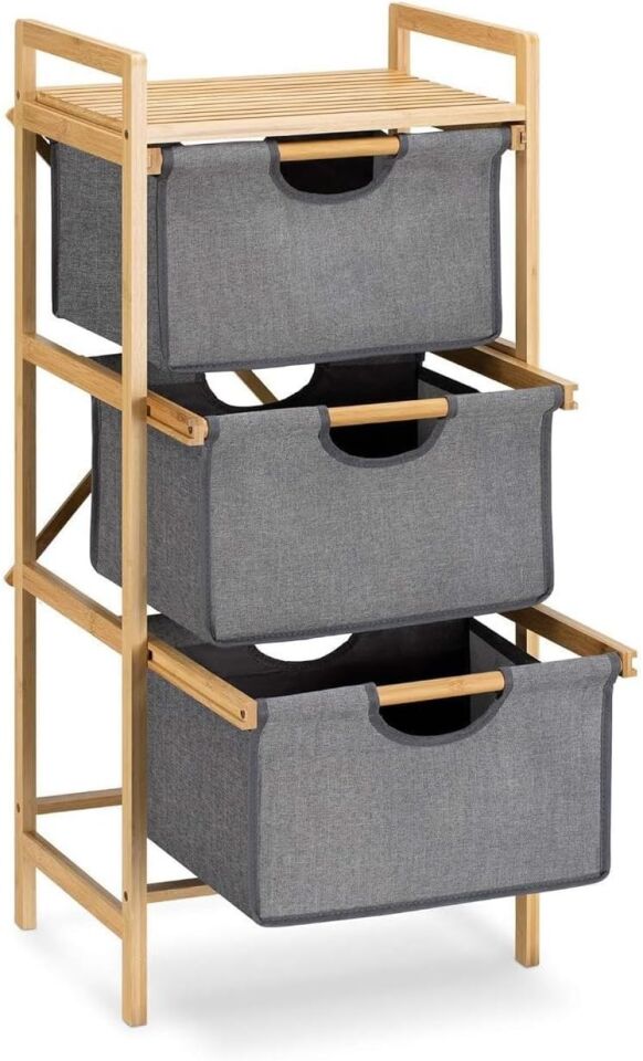 ORGANİZER BAMBU 3LÜ ÇEKMECELİ 44X32X96CM