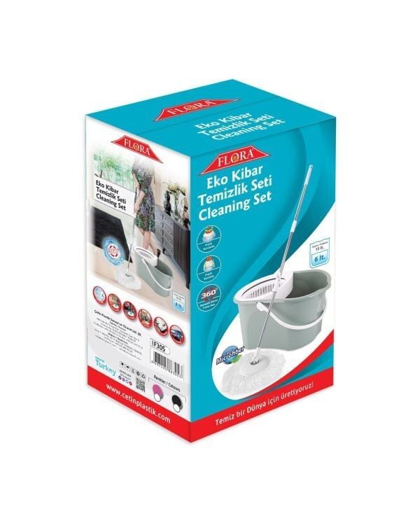 TEMİZLİK SETİ SPIN MOP ECO GRİ