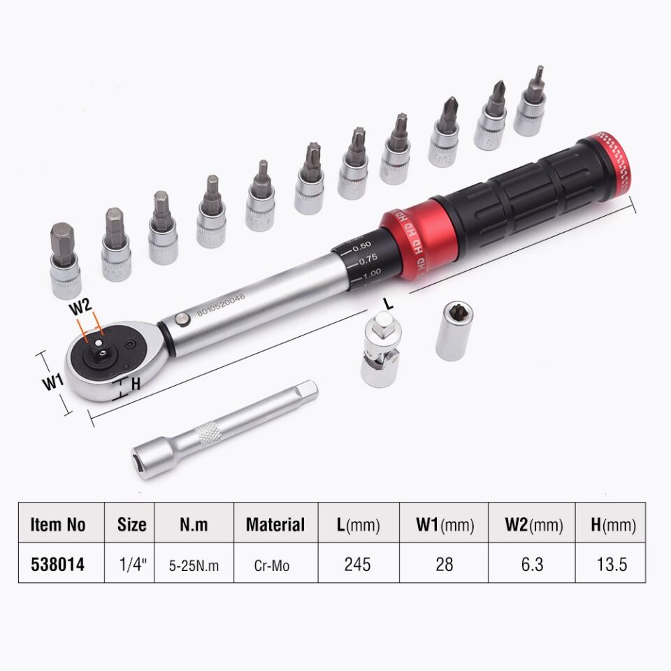 TORK ANAHTAR SETİ 13 PARÇA 1/4''  5-25 Nm.