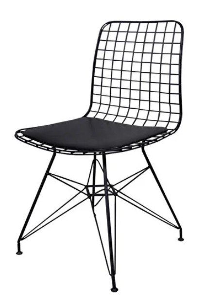 SANDALYE TEL SİYAH İSKELET 44x44x83CM