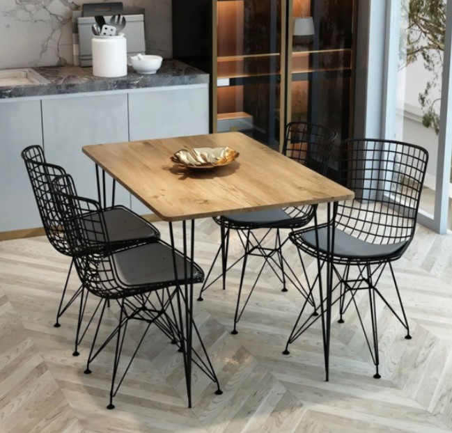 MASA SANDALYE TK.4 AD. TEL SAND. 70x110CM ÇAM