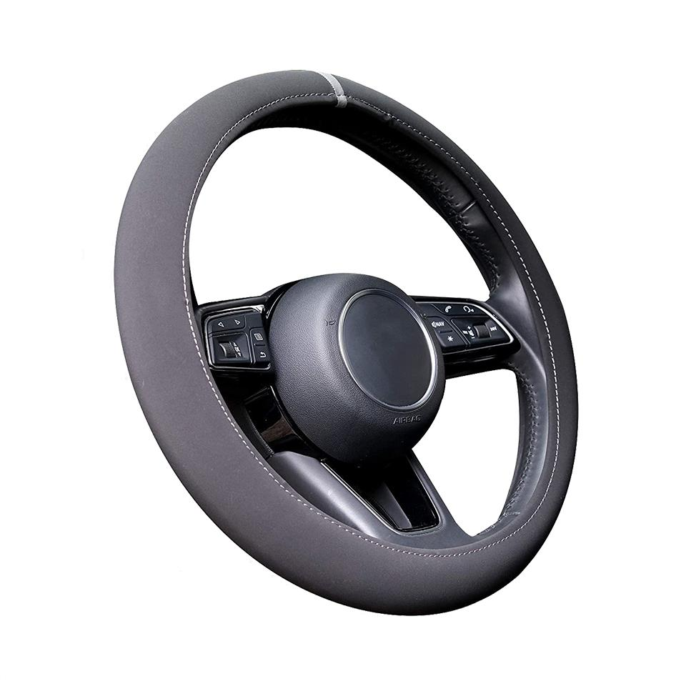 DİREKSİYON KILIFI ALCANTARA TEK ÇİZGİ GRİ AUTO