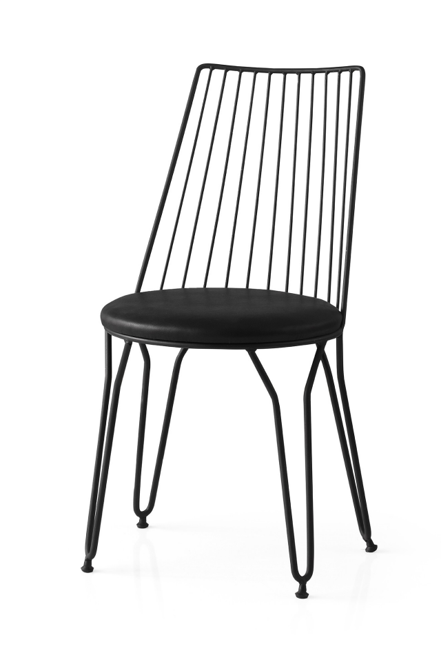 NET*/ SANDALYE SİYAH DERİ GÖVDE SYH PROFİL ''ADA'' T