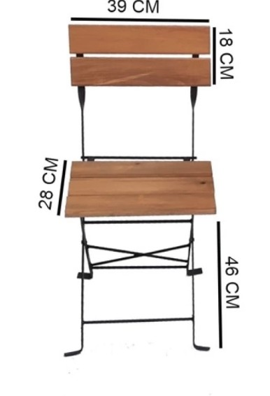 NET*/ KATLANIR MASA SANDALYE ''BİSTRO'' 55X55CM TP