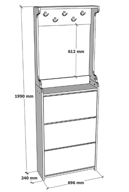 AYAKKABILIK DÜŞER KPK. 3 KATLI ASKILIKLI MODUS ÇAM