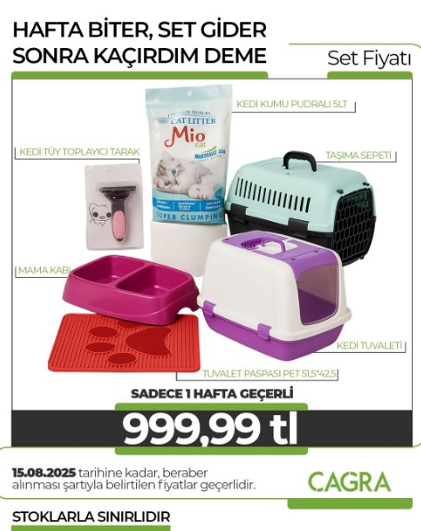 PET SETİ (KUM+TUVALET+TŞMA SEPET+TARAK+PASPAS+KAP)