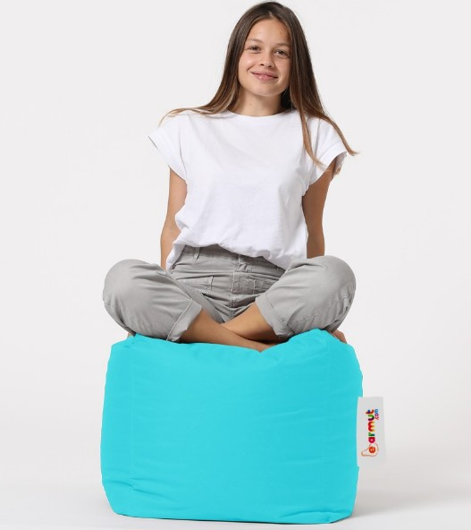 KARE PUF 45X45 TURKUAZ