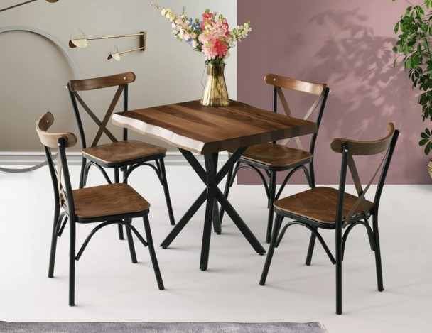 NET*/ MASA SANDALYE TKM 4 SAND.''KÜTÜK-ÇAPRAZ'' 80X8