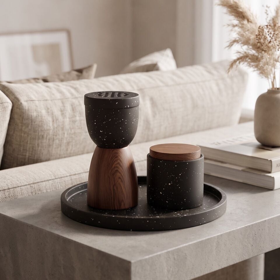 MUMLUK VE TÜTSÜ YAKMA SETİ KAHVERENGİ