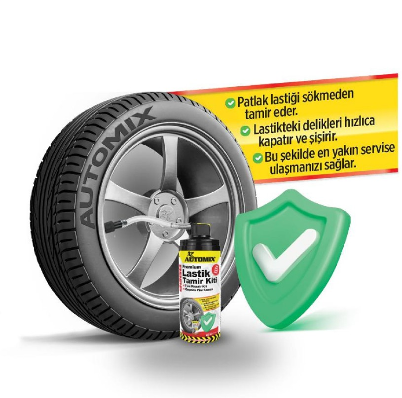 AUTOMİX PREMİUM LASTİK TAMİR SPREYİ 400 ML