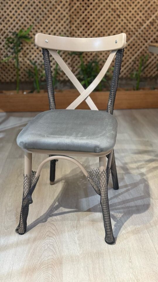 SANDALYE ÇAPRAZ ANTRASİT MİNDER CAPPUCCİNO İSKELET