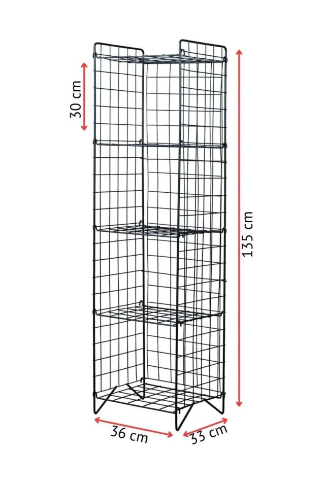 KİTAPLIK TEL 5 RAFLI SİYAH 36x135x33CM