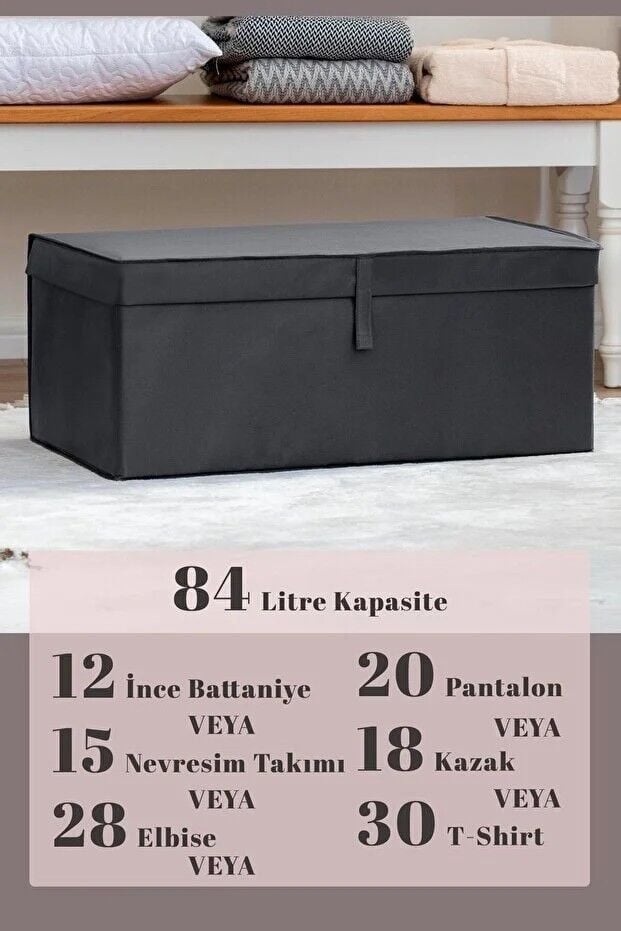 ÇOK AMAÇLI KUTU MEGA PLUS ANTRASİT 70X40X30CM