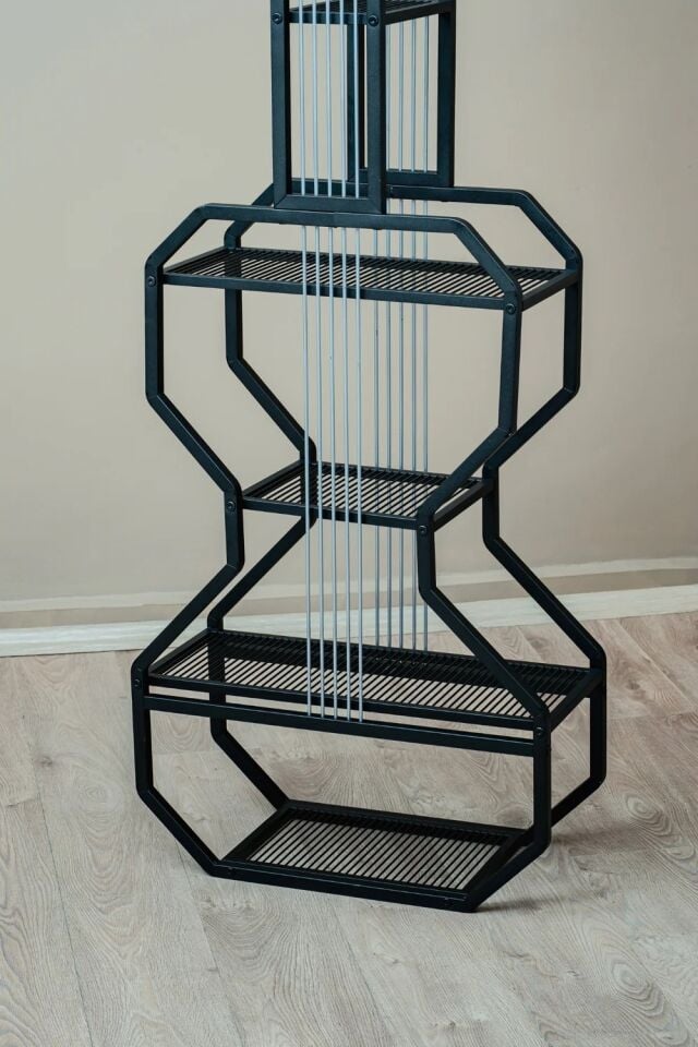 RAF METAL GİTAR ÜNİTE SİYAH 29x169x39CM