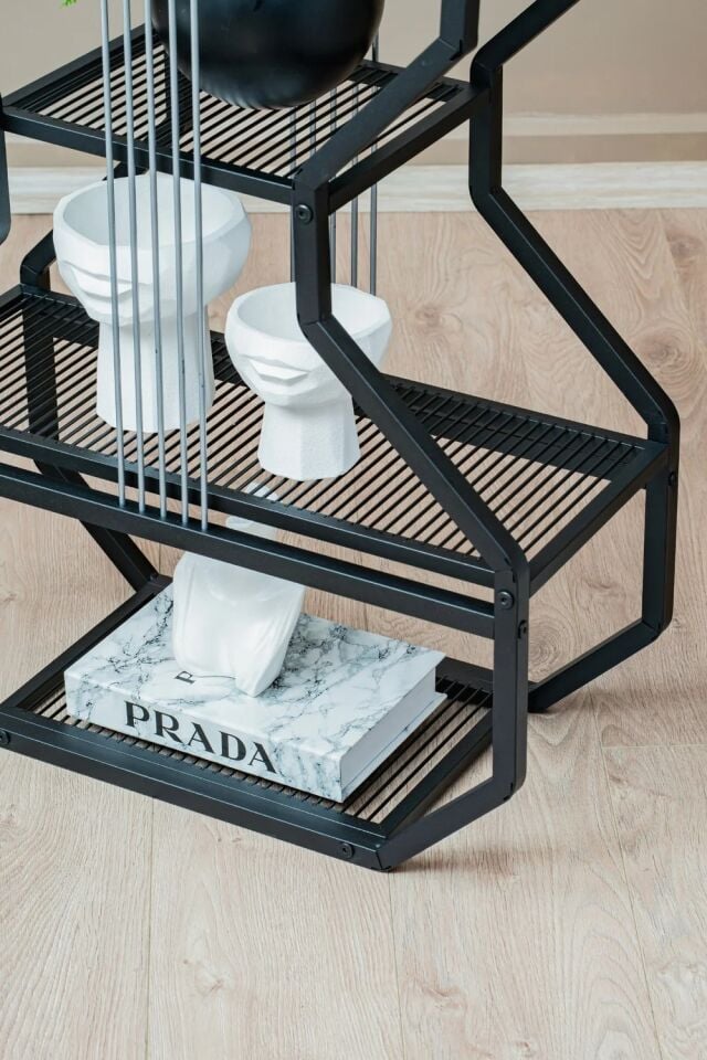 RAF METAL GİTAR ÜNİTE SİYAH 29x169x39CM