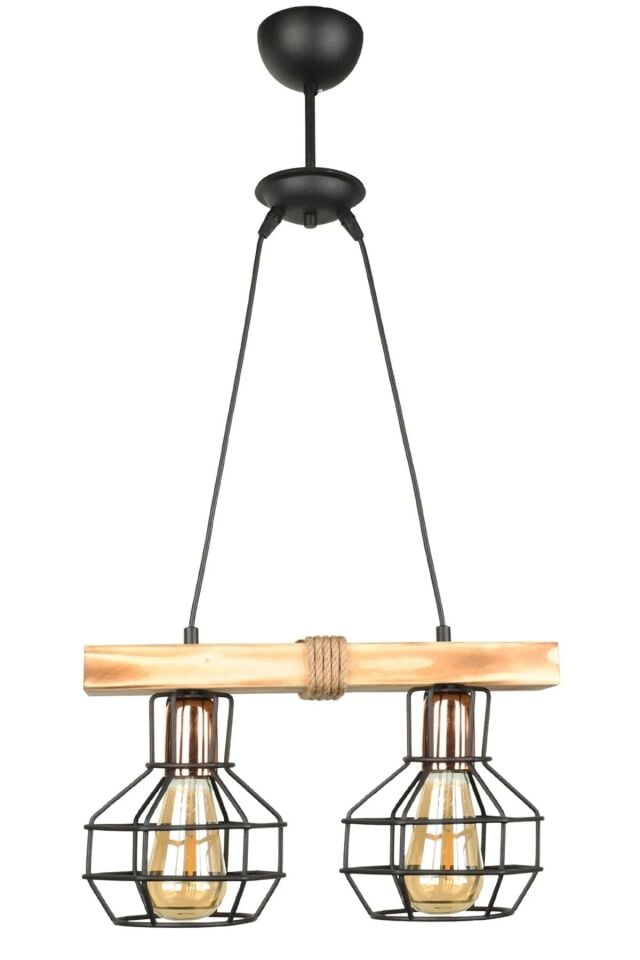 AVİZE AHŞAP LUMENİA 2Lİ 40X80CM