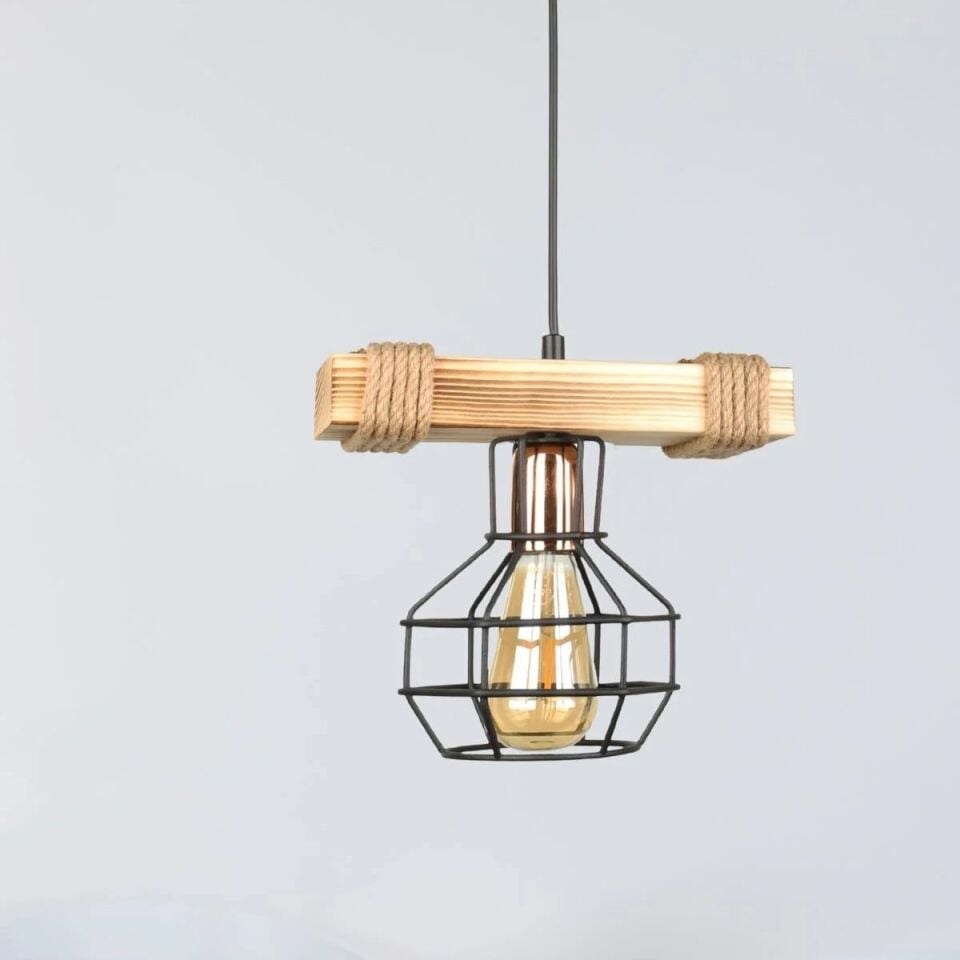 AVİZE AHŞAP LUMENİA TEKLİ 25X70CM