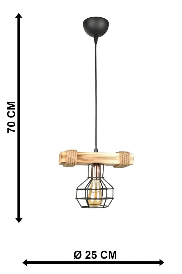 AVİZE AHŞAP LUMENİA TEKLİ 25X70CM