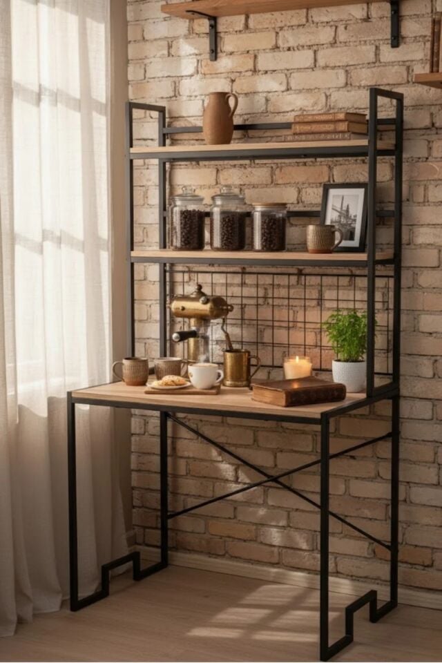 ÇALIŞMA MASASI LÜX RAFLI ÇAM 90x177x60CM