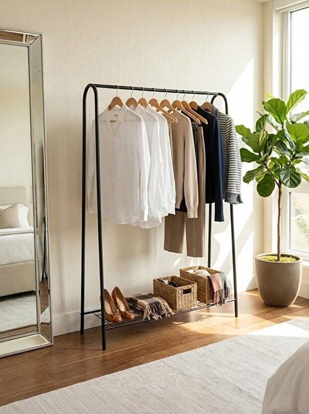 ASKILIK TEK RAFLI SİYAH 89x137x30CM