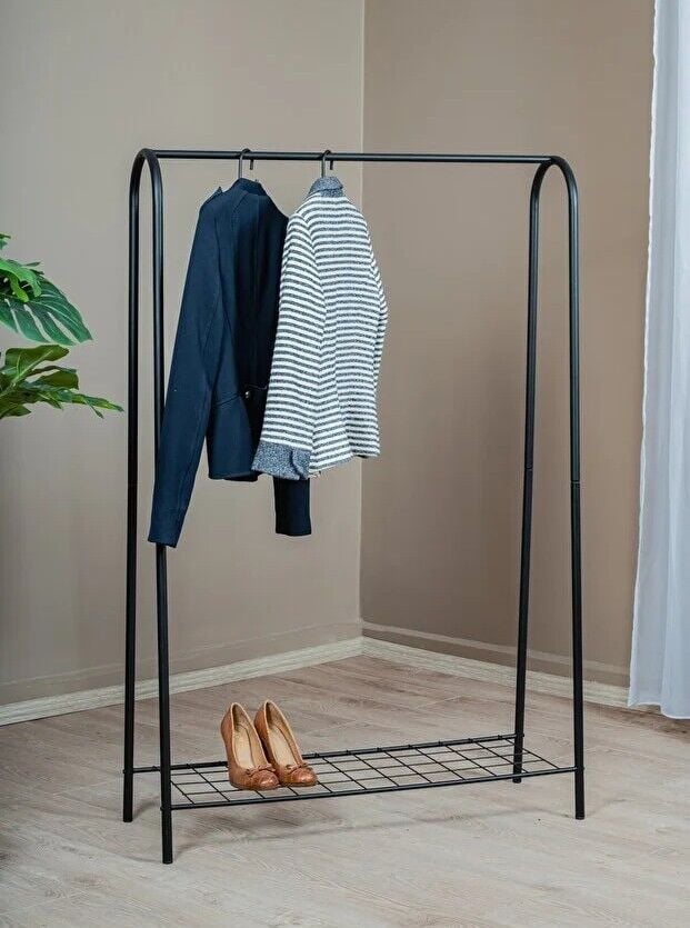 ASKILIK TEK RAFLI SİYAH 89x137x30CM