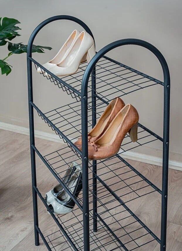 AYAKKABILIK 5 RAFLI METAL SİYAH 64x108x30CM