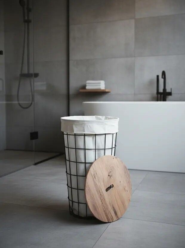 SEPET KİRLİ SİYAH TEL ÇAM KAPAK 35,5x35,5x60CM