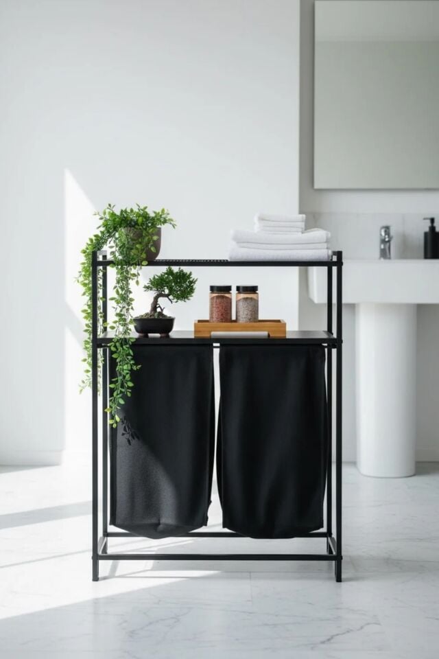 SEPET KİRLİ 2 RAFLI 2 BÖLMELİ SİYAH 73,5x97x35CM