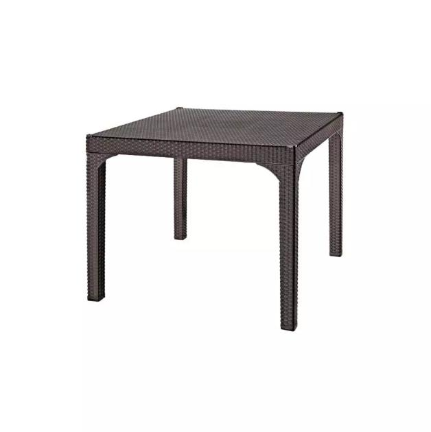 MASA KARE KALIN ÇİZGİ CAMLI ÇÖL GRİ 90X90CM