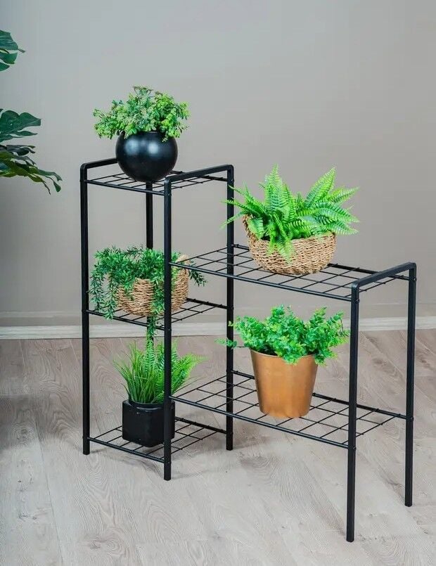 SAKSILIK GARDEN 5 METAL 5 RAFLI SİYAH 94x90x30CM