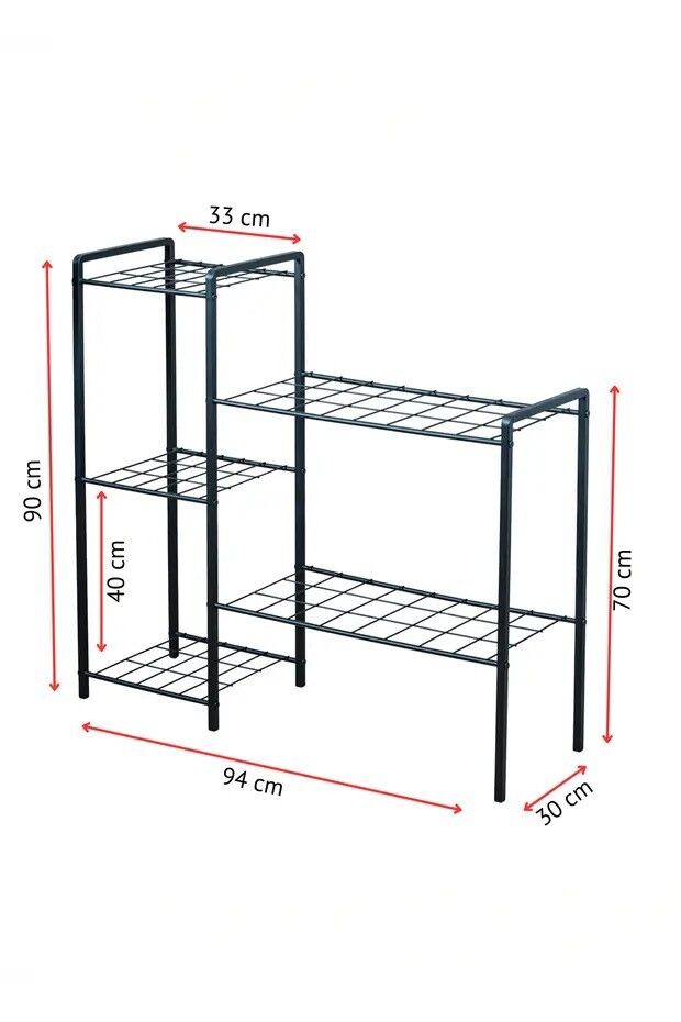 SAKSILIK GARDEN 5 METAL 5 RAFLI SİYAH 94x90x30CM