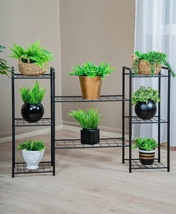 SAKSILIK GARDEN 8 METAL 8 RAFLI SİYAH 125x83x30CM