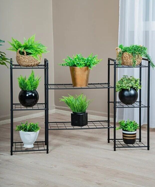 SAKSILIK GARDEN 8 METAL 8 RAFLI SİYAH 125x83x30CM