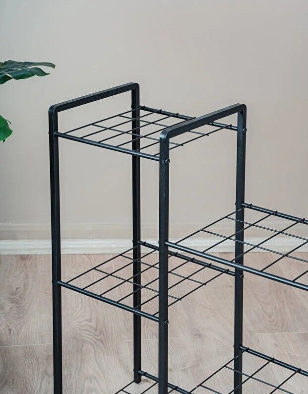 SAKSILIK GARDEN 8 METAL 8 RAFLI SİYAH 125x83x30CM